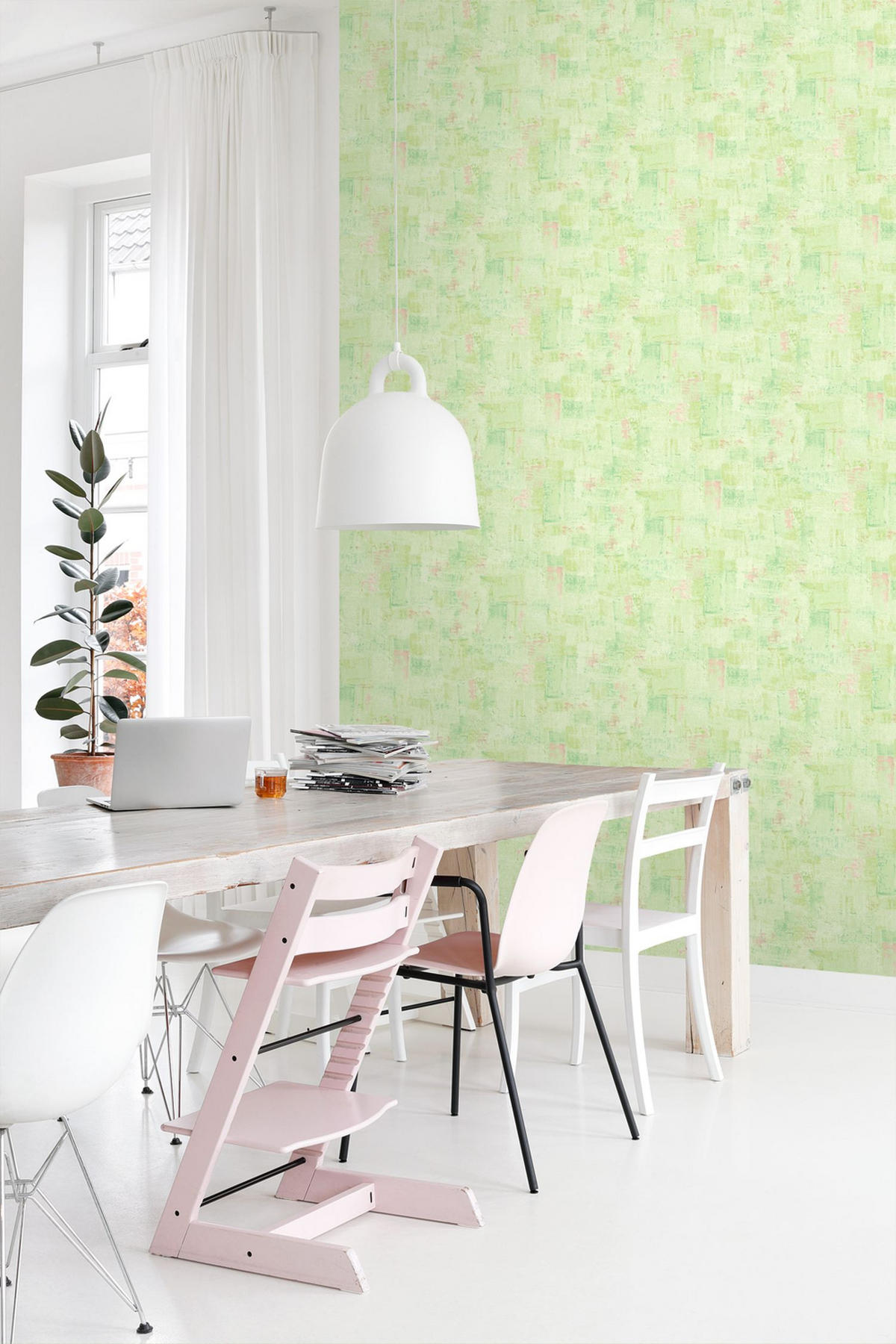 TAPETE mit malerischem Effekt 50 x 900 cm - Grün, Papier (50/900cm) - ESTAhome