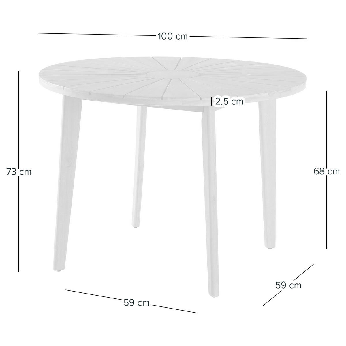 GARTENTISCH - Rund - Akazie massiv - Braun - Braun, Holz (100/100/73cm) - home24