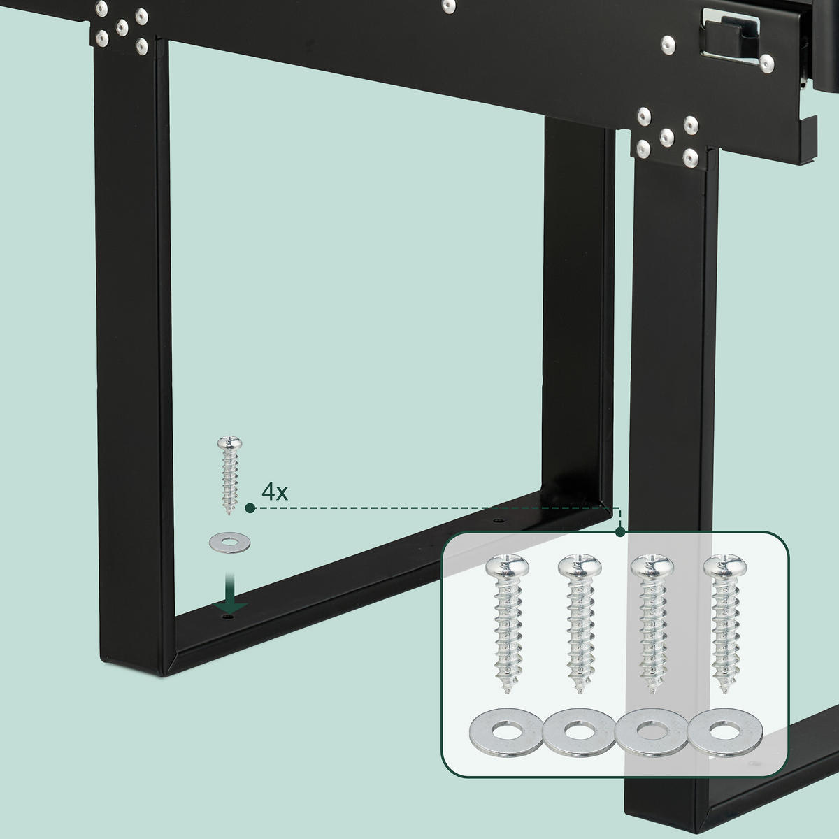 EINBAUMÜLLEIMER - Schwarz, Kunststoff/Metall (34/41.3/51.8cm) - Relaxdays