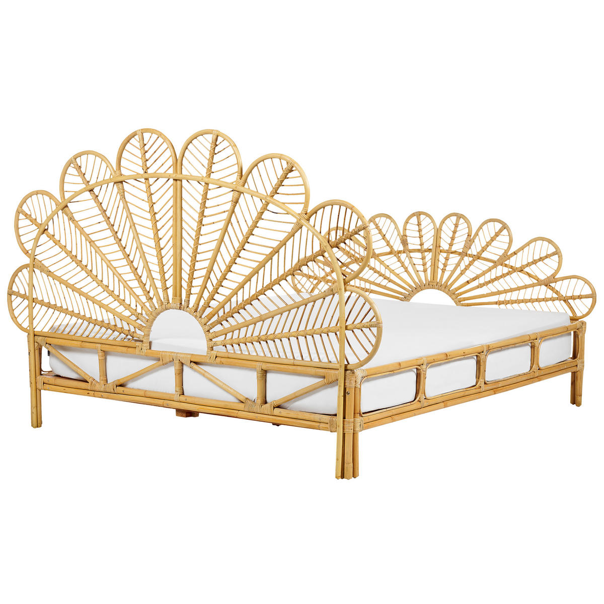 DOPPELBETT 160/200cm Heller Holzfarbton Florentine - Hellbraun, Naturmaterialien (160/200cm) - Beliani