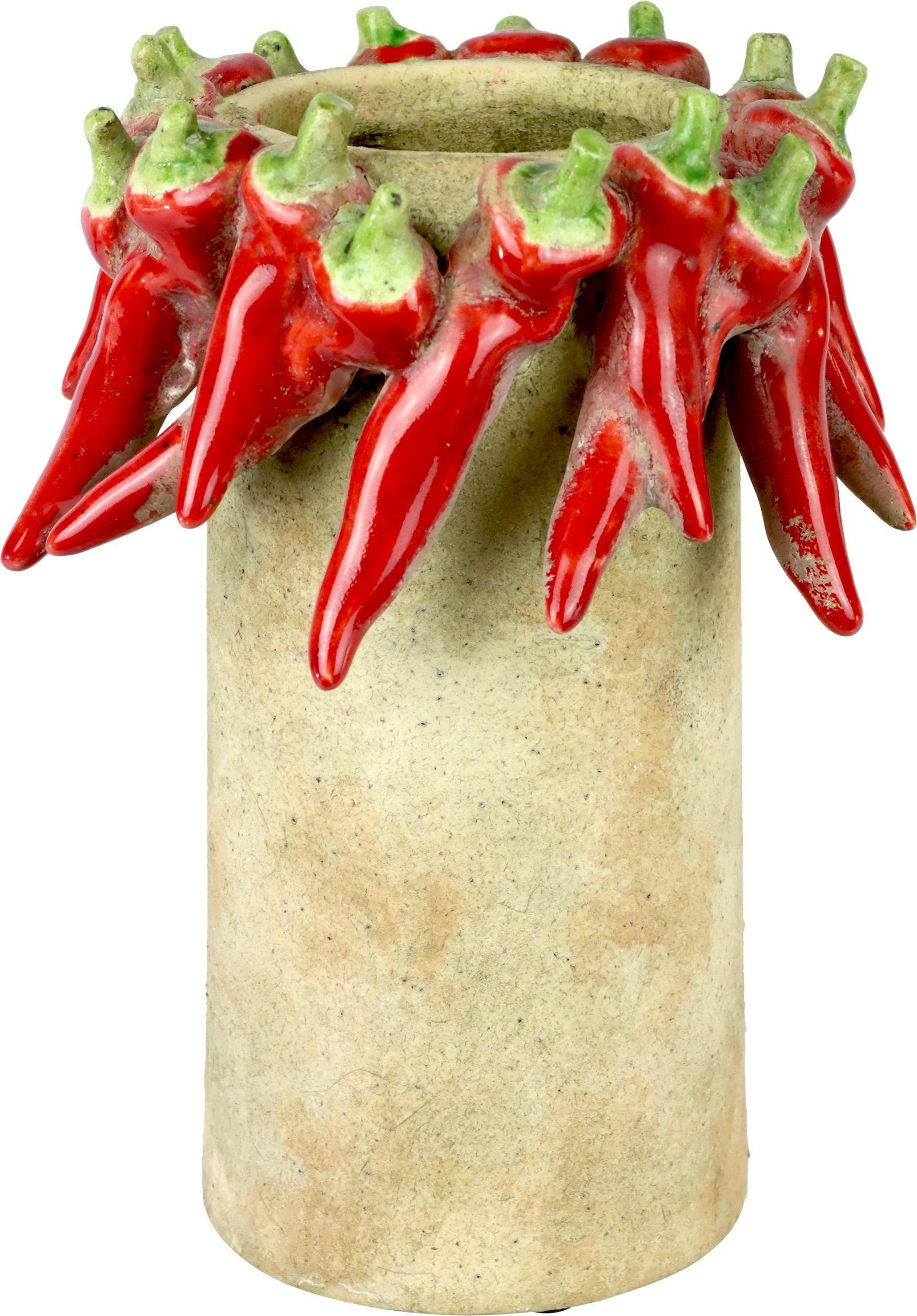 VASE Red pepper Keramik - Weiß, Keramik (26cm) - FURNARO
