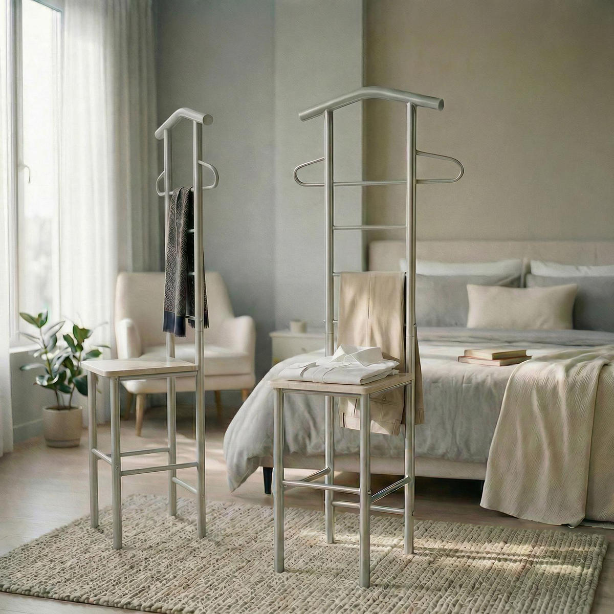 HERRENDIENER JIVO 2er-Set Sonoma Eiche - Sonoma Eiche, Metall (53/121/47cm) - CARO-Möbel