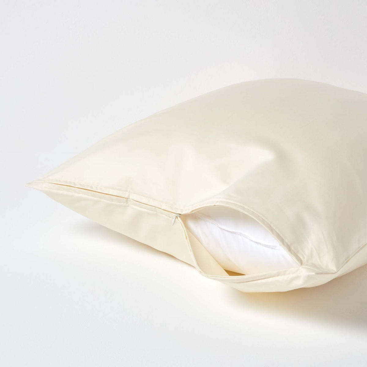 KISSENBEZUG Premium, Ägyptische Baumwolle, Fadendichte 1000 - Creme, Textil (60/60cm) - Homescapes