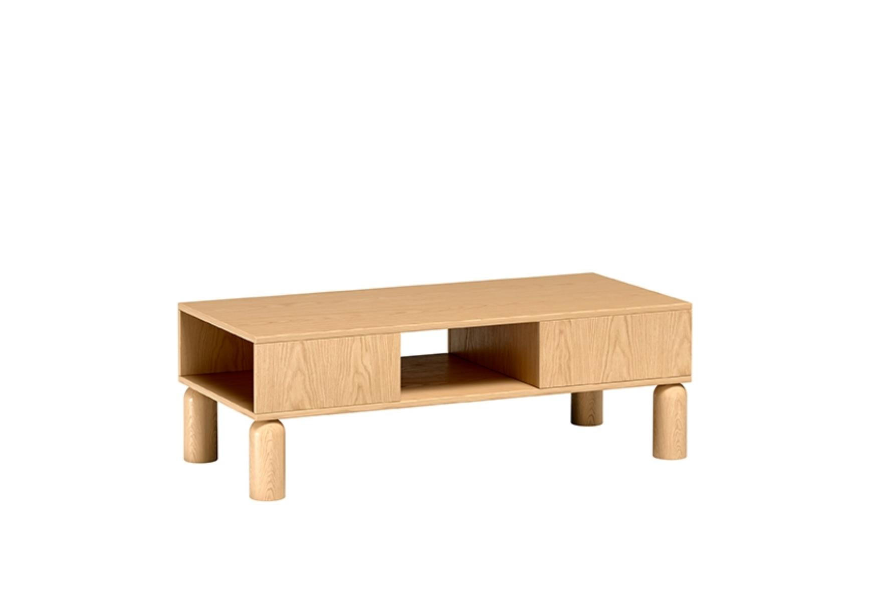 COUCHTISCH Sanden Eiche, mit Schublade - Eichefarben, Holzwerkstoff (37/110/50cm) - Bettso
