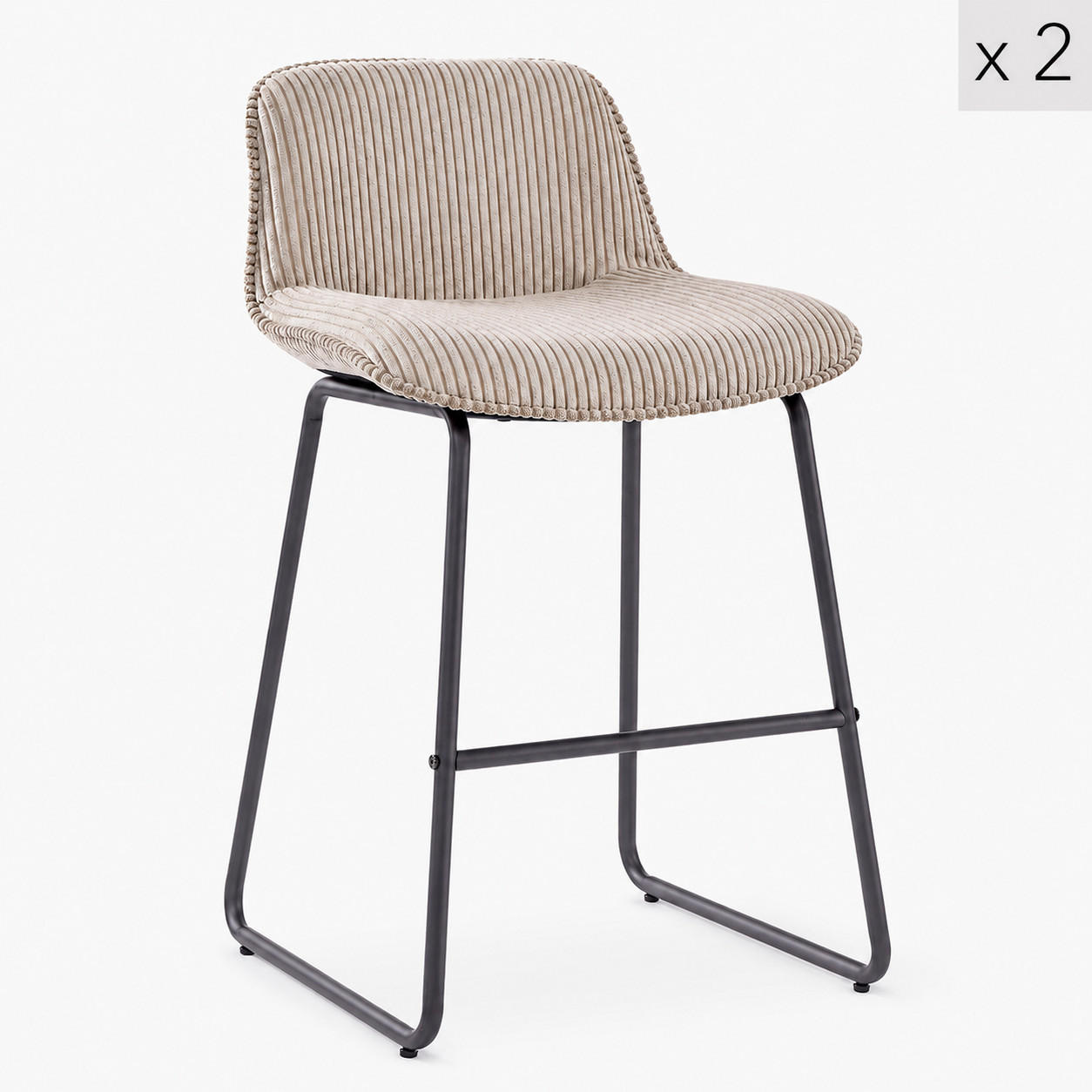 BARHOCKER 2er-Set Metall Grau - Grau, Metall (49/87/50cm) - Nordlys