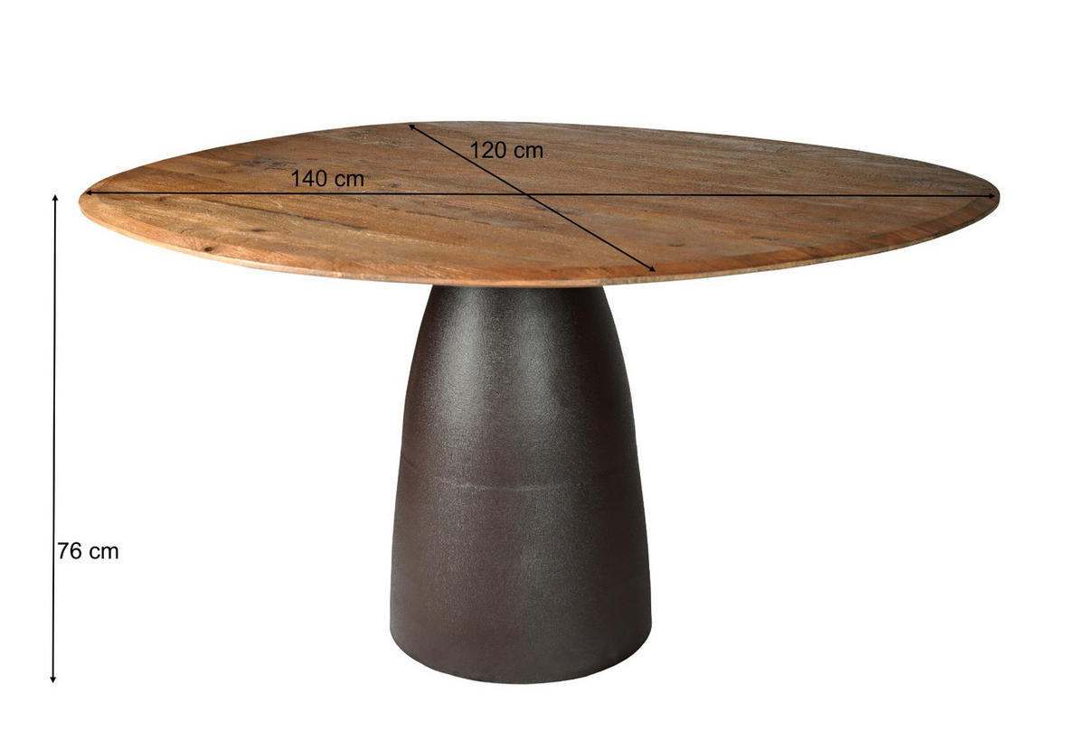 ESSZIMMERTISCH Marron Braun 140/120/76 cm - Dunkelbraun, Holz (140/120/76cm) - Livingfurn