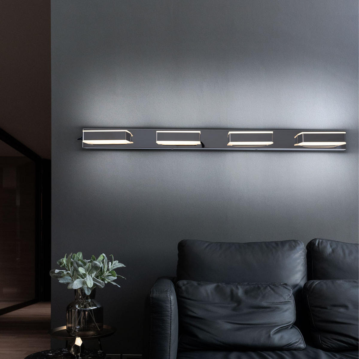 LED WANDLEUCHTE Harper Chrom satiniert Silber - Silberfarben, Metall (68/5/68cm) - Globo Lighting