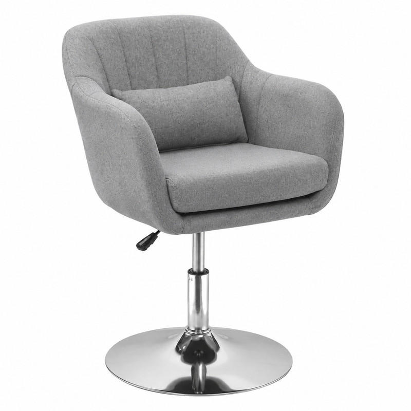 DREHSTUHL höhenverstellbar 60 x 60 x 79-91 cm Polyester Grau - Grau, Metall (60/91/60cm) - Meubliv