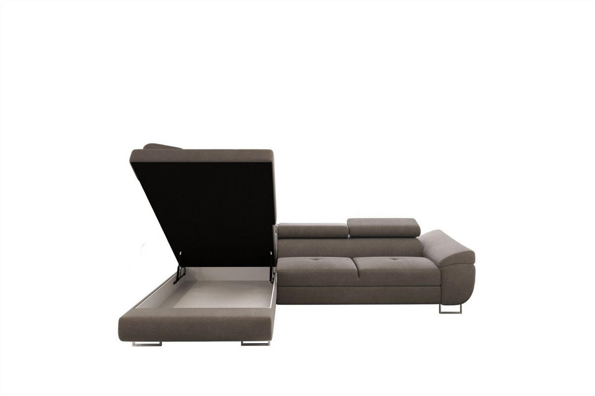 ECKSOFA Carmelo In Nova - Grau, Holzwerkstoff/Textil (275/202cm) - Fun Möbel