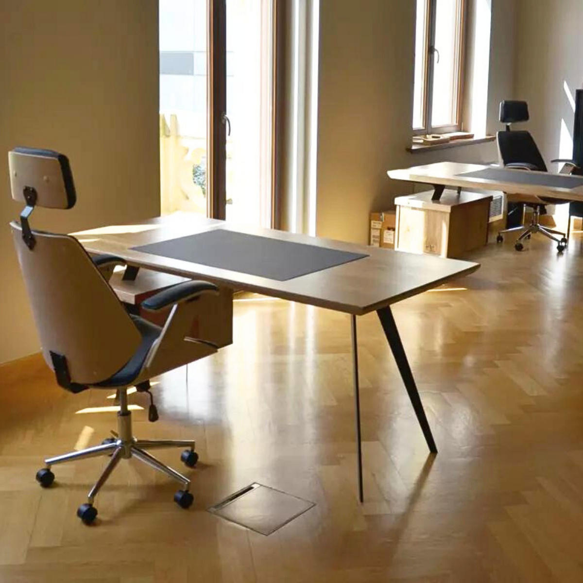 SCHREIBTISCH auf Metallbeinen für Ihr Büro/ Home Office VITA - Eichefarben, Holz (80/160/75cm) - Rawood Furniture