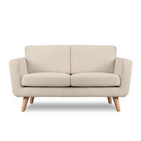 SOFA TAGIO mit Armlehnen, Creme - Creme/Braun, Buchenholz/Textil (153/80/84cm) - KONSIMO®