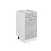UNTERSCHRANK R-Line Beton 40 cm mit Schublade, mit Arbeitsplatte - Weiß/Grau, Holzwerkstoff (40/81.6/60cm) - Vicco
