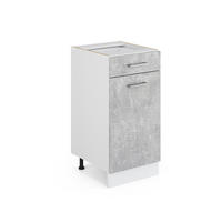 UNTERSCHRANK R-Line Beton 40 cm mit Schublade, mit Arbeitsplatte - Weiß/Grau, Holzwerkstoff (40/81.6/60cm) - Vicco