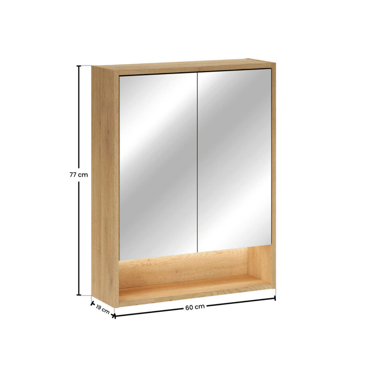 ELEMENT S OGLEDALOM Edmé Drvo - smeđa, drvni materijal (60/76.8/18.8cm) - Petits-meubles