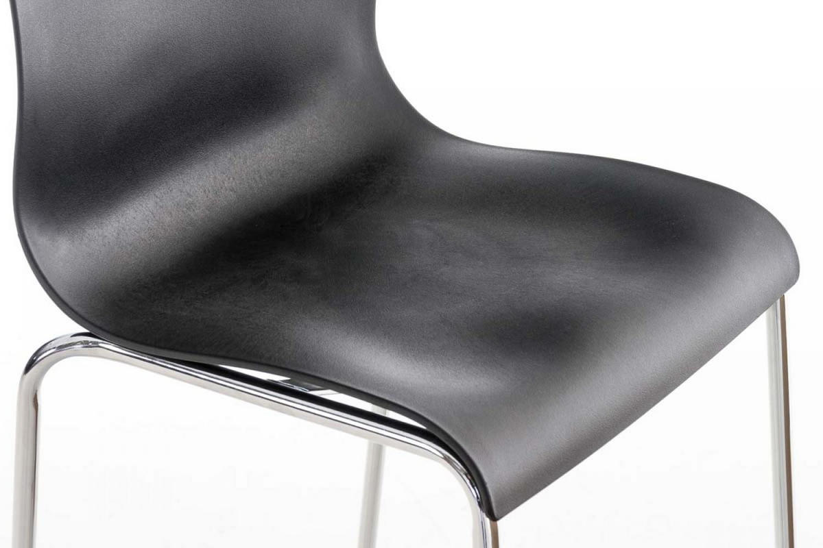 BARHOCKER 2er Set Kunststoff schwarz - Chromfarben/Schwarz, Kunststoff/Metall (43/100/48cm) - CLP