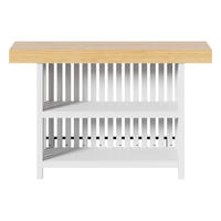 BARTISCH 160/40/105 cm, Weiß - Weiß, Holzwerkstoff (40/105/160cm)