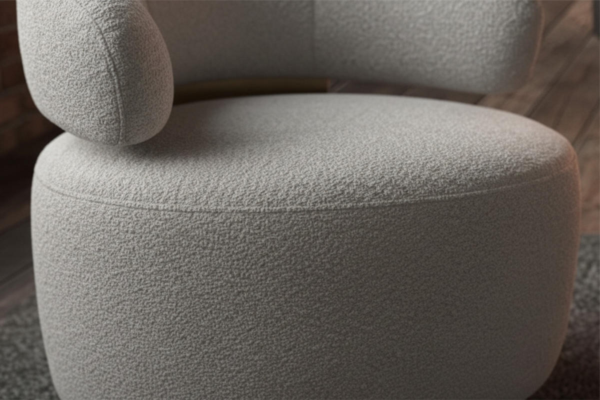 DREHSESSEL FARA Grau Microfaser Drehbar (360°) - Goldfarben/Grau, Textil/Metall (74/75/76cm) - KAWOLA