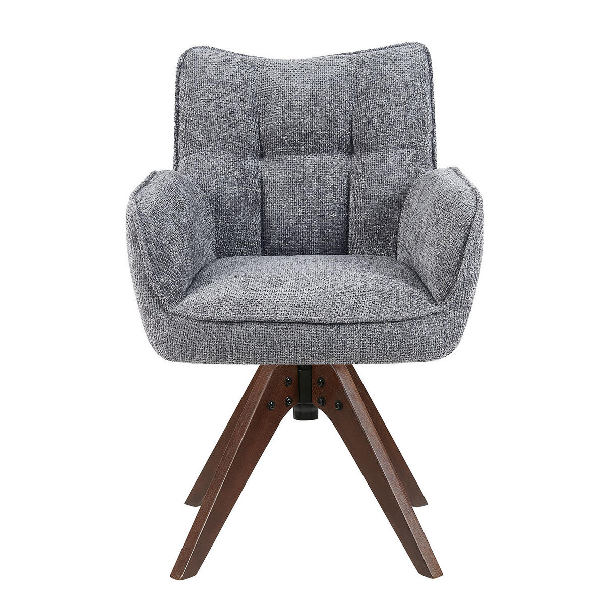 DREHSTUHL Mika-Theo 2er-Set - Nussbaumfarben/Grau, Eichenholz/Holz (59/84/66cm) - DUBI Möbel