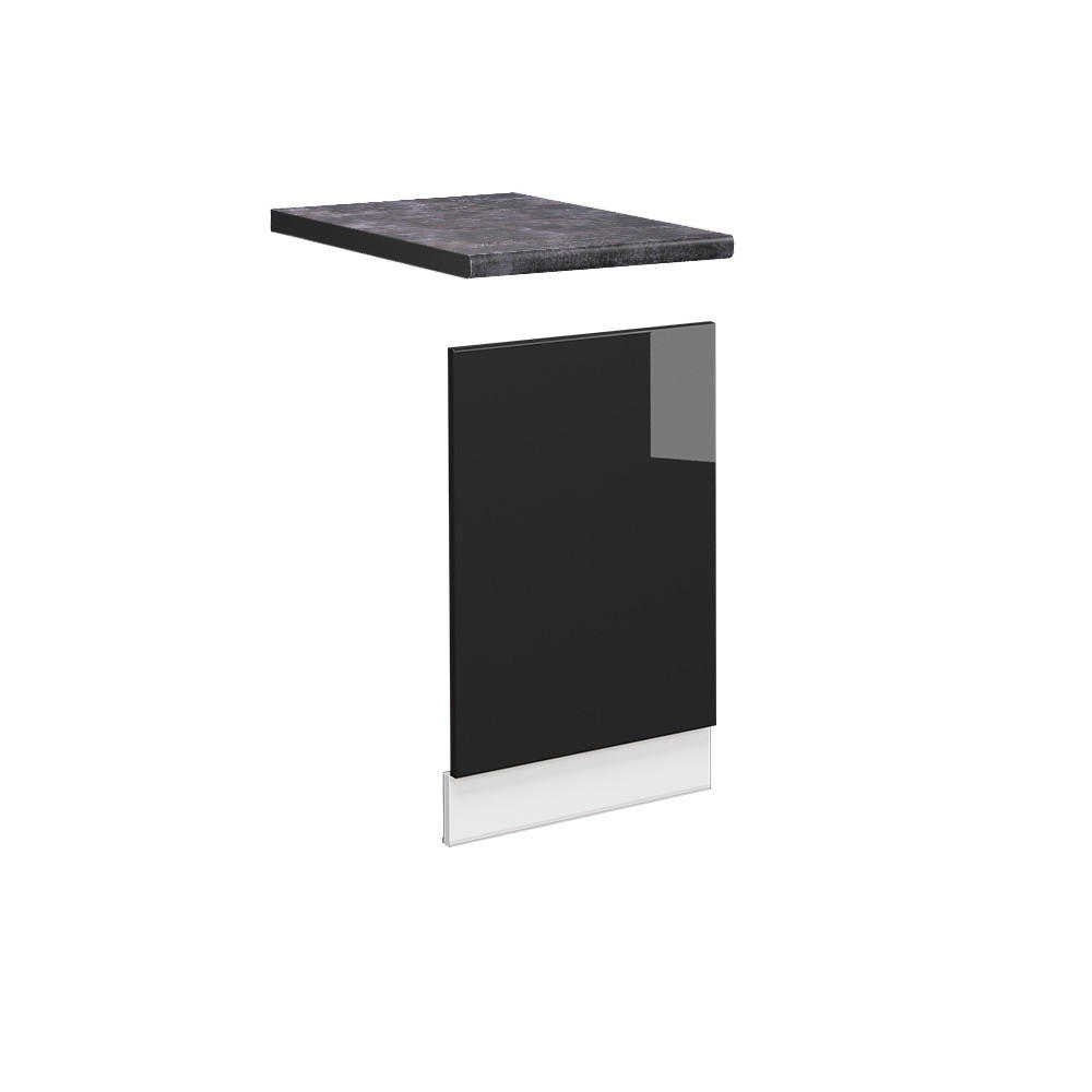 FRONTBLENDE Fame-Line Schwarz Eiche hochglanz 45 cm, AP Anthrazit - Schwarz Hochglanz/Schwarz, Holzwerkstoff (45/67.4/1.6cm) - Vicco