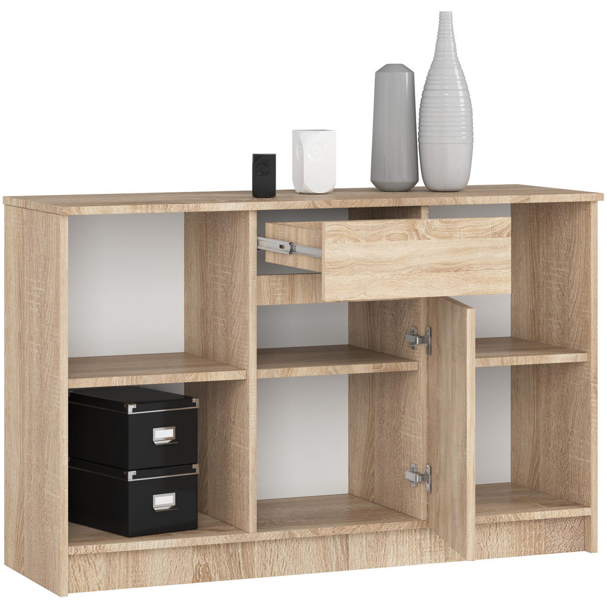 KOMMODE Sonoma Eiche 120x40x77 cm - Sonoma Eiche, Holzwerkstoff (120/77/40cm) - Akord