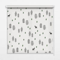 VNÚTORNÁ roleta - okenná roleta - roleta - 110x140 cm - Nakreslené stromy a jelene - čierna, plast (110/140/0.5cm) - TULUP