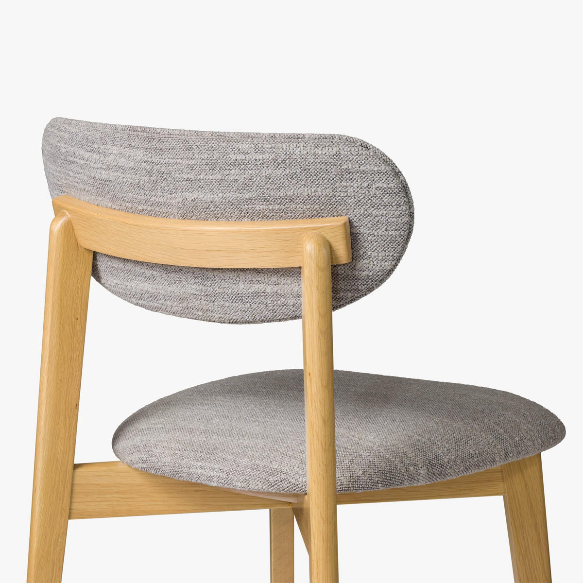 ESSZIMMERSTUHL Theo 2er Set, Natur Eiche + grauer Stoff - Grau, Holz (48.5/79/53.2cm) - WOODEK