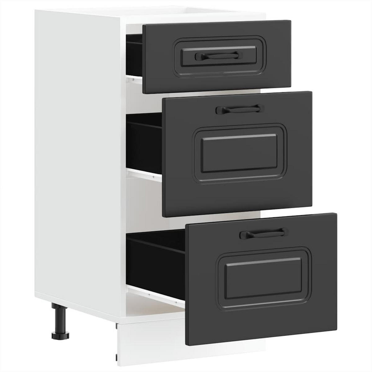KÜCHENUNTERSCHRANK Kalmar Schwarz Holzwerkstoff - Schwarz, Holzwerkstoff (46/81.5/40cm) - vidaXL