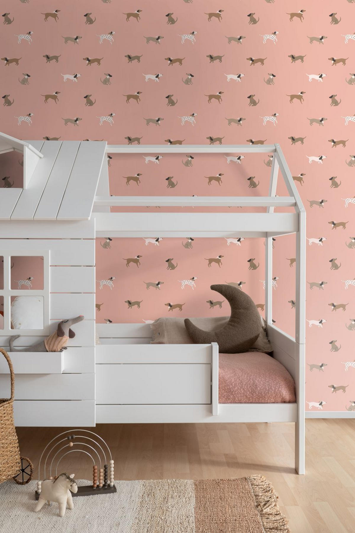 TAPETE Hunde 50 x 900 cm - Pink, Papier (50/0.1cm) - ESTAhome
