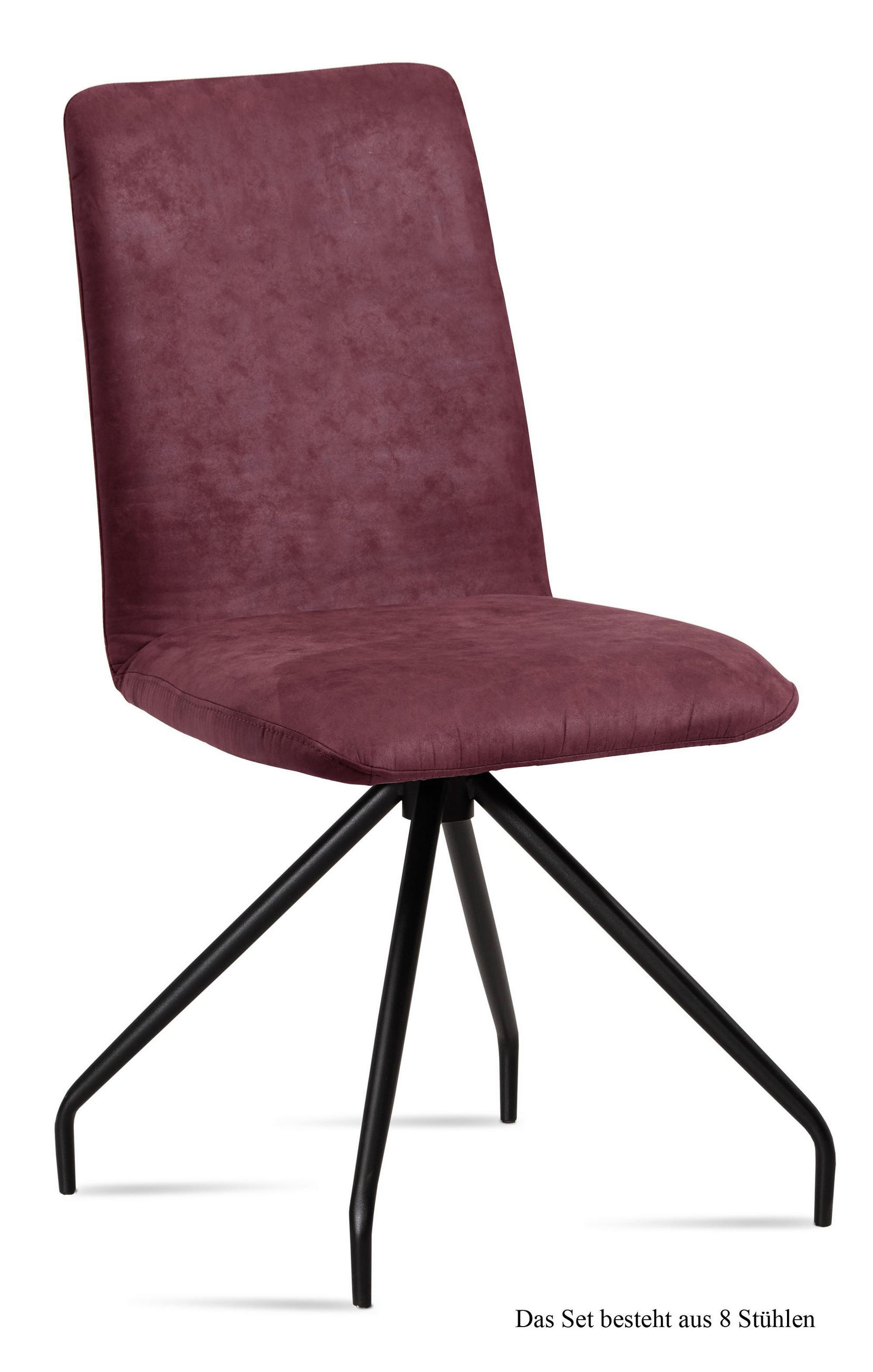 ESSZIMMERSTUHL (8er-Set) Desiri 47x92x60 Schwarz/Marsala - Brombeere/Schwarz, Kunststoff (60/92/47cm) - 58aufmkessel