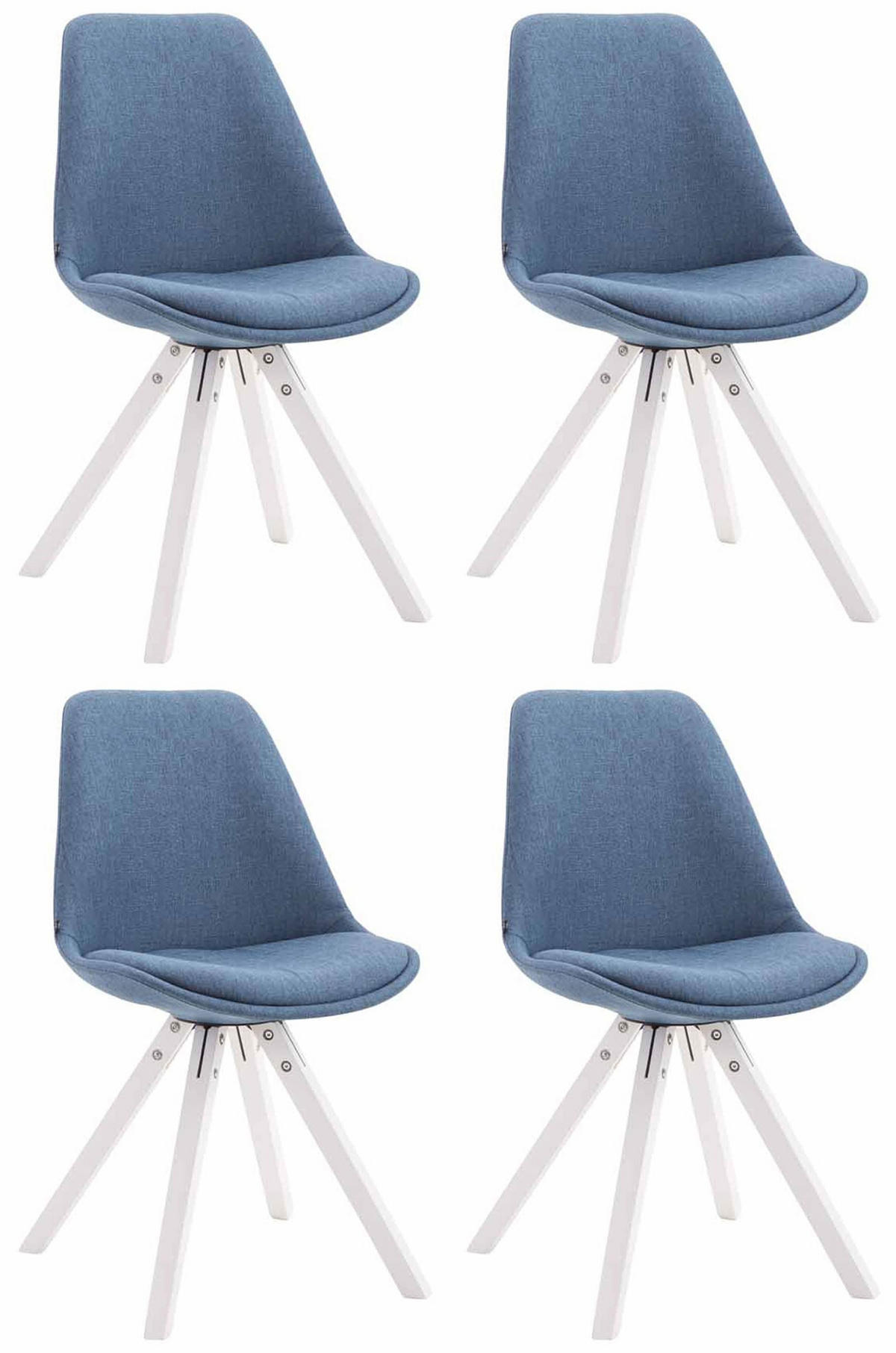 STUHL 4er Set Stoff blau - Blau, Textil (48/84/56cm) - CLP