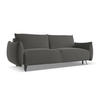 3-SITZER SOFA mit Schlaffunktion Samt Stoff Grau - Dunkelgrau/Schwarz, Textil/Metall (230/86/105cm) - LaMiaSofa
