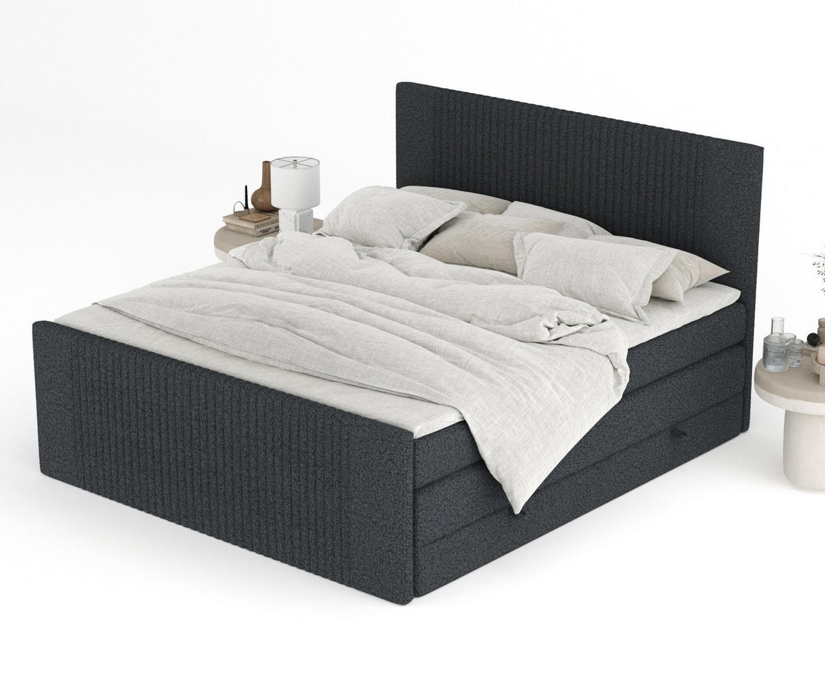 BOXSPRINGBETT Bergamo Schwarz 160/200 cm - Schwarz, Holz/Holzwerkstoff (160/200cm) - Maison de Reve