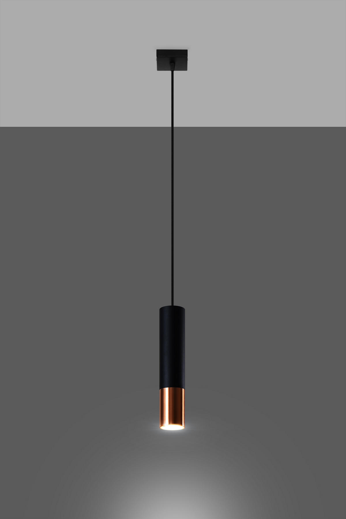TISCHLEUCHTE Stahl Schwarz Kupfer - Schwarz, Metall (8/8/100cm) - Sollux Lighting