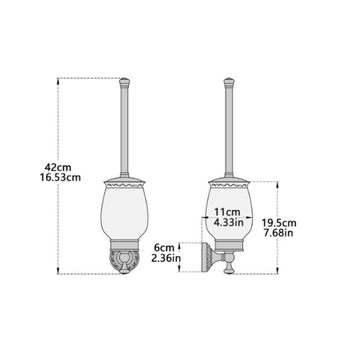 TOILETTENBÜRSTENHALTER – Vintage-Schwarz (17 x 10,5 x 36,5 cm) - Schwarz, Metall (11/42/11cm)