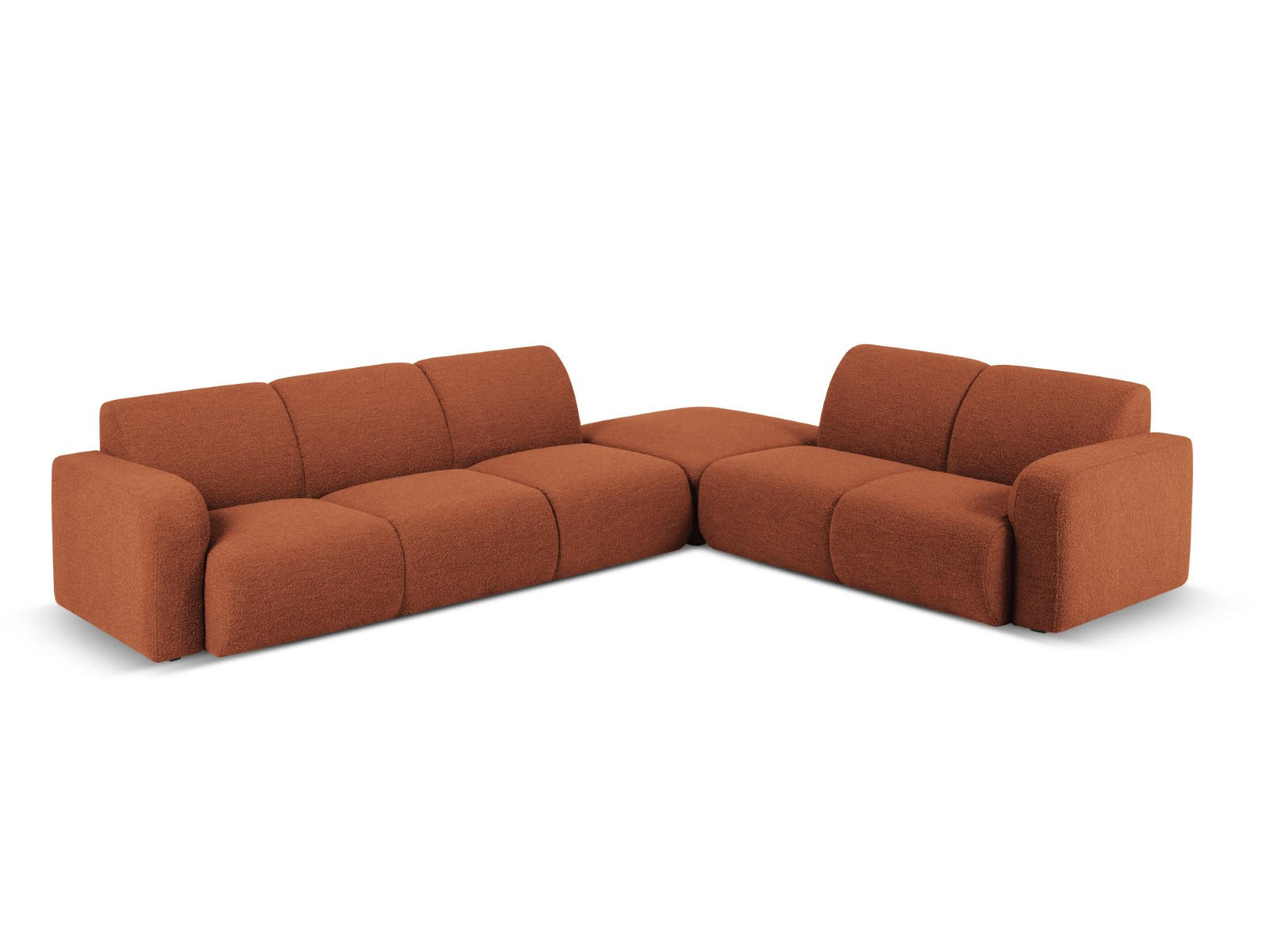 ECKSOFA rechts Molino aus Boucle braun 6 Sitzplätze - Braun, Textil (250/315cm) - Micadoni