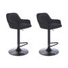 BARHOCKER 2er-Set - Samt & Metall - Höhenverstellbar - Schwarz - ELEANA - Schwarz, Textil (47/106/49cm) - Vente-Unique