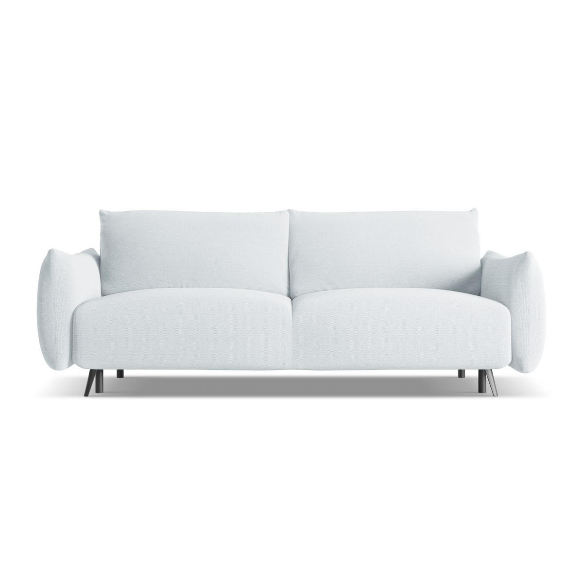 3-SITZER SOFA mit Schlaffunktion Chenille Stoff Blau - Blau/Schwarz, Textil/Metall (230/86/105cm) - LaMiaSofa