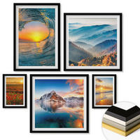 WANDBILDER 5er-Set - 50x50 cm & 20x30 cm & 40x60 cm Schwarzer Rahmen - Landschaften aus Bergen und Meeren im Westen - Schwarz, Kunststoff (40/60cm) - ArtPrintCave