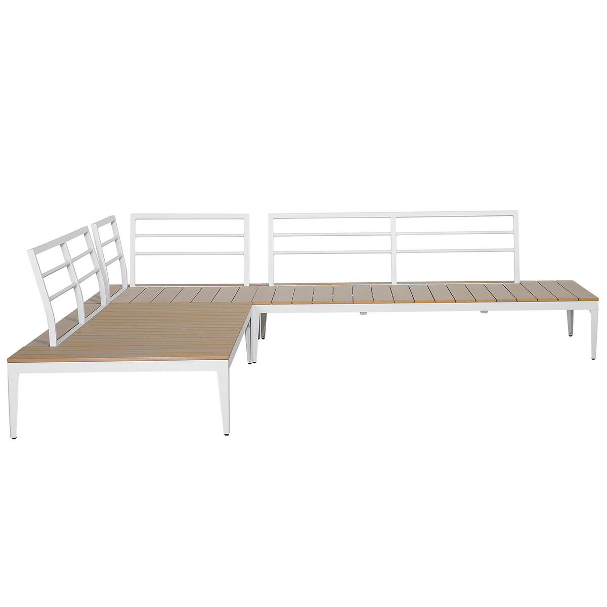 LOUNGE-SET 4-Sitzer grau Positano - Grau, Holzwerkstoff - Beliani