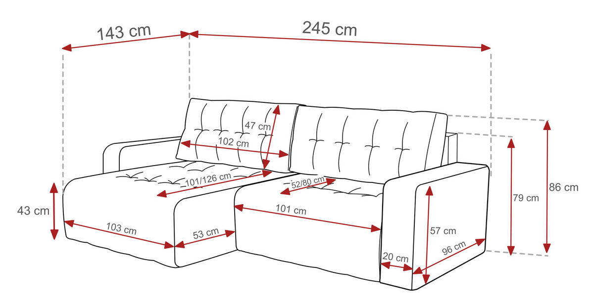 ECKSOFA Palermo mit Schlaffunktion und Bettkasten - Beige, Holz/Holzwerkstoff (245/143cm) - Ravio