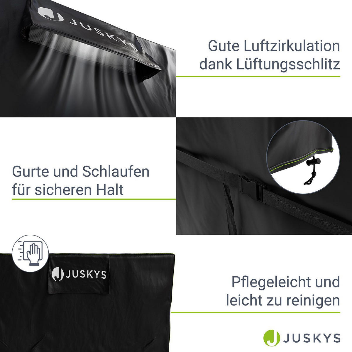 GARTENMÖBELABDECKUNG CoverSafe Pro schwarz - Schwarz, Kunststoff (162/100/242cm) - Juskys