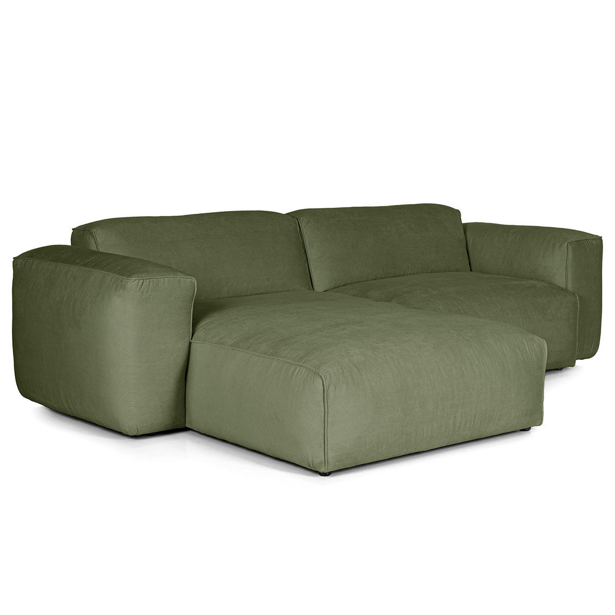 1,5-SITZER ECKSOFA mit Longchair - Dunkelgrün/Schwarz, Kunststoff/Textil (260/173cm) - home24