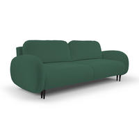 SOFA SOFT RunAgin Mit Schlaffunktion Und Bettkasten, PUR-Schaum, Schwarze Kunststofffüße, lose Rückenkissen, freistehend, 232x109x95 cm Green - Grün, Holz/Textil (232/95/109cm) - DomoHome