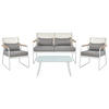 LOUNGE SET 4-Sitzer Metal weiß Pomonte - Weiß/Grau, Metall - Beliani