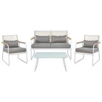 LOUNGE SET 4-Sitzer Metal weiß Pomonte - Weiß/Grau, Metall - Beliani