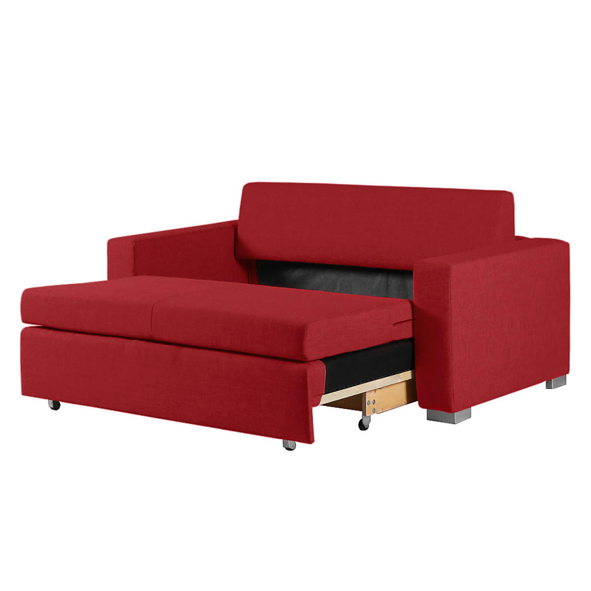 SCHLAFSOFA - Silberfarben/Rot, Textil (173/90/90cm) - home24