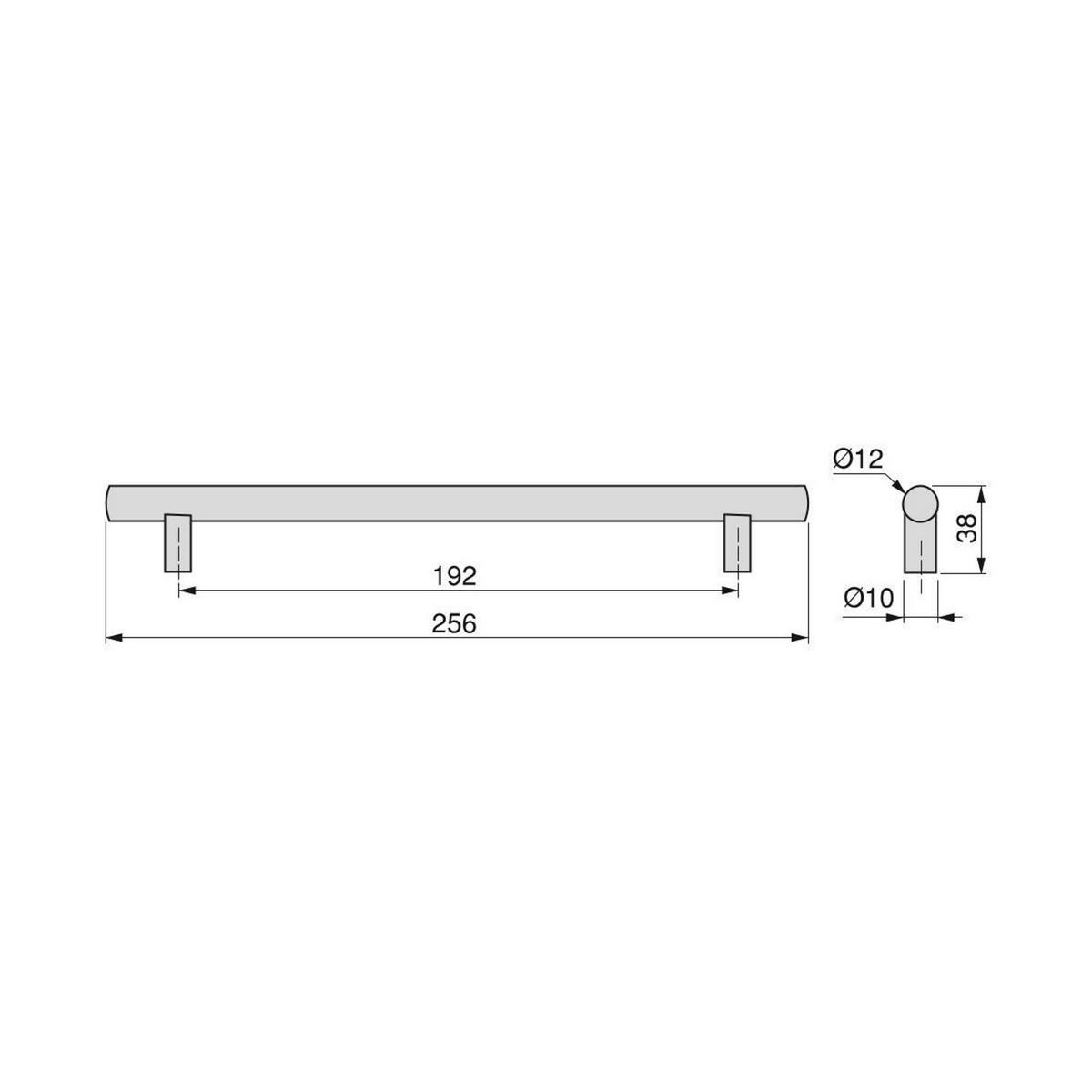 MÖBELGRIFFE Miami, L272mm, 192mm Achsenabstand, Edelstahl, Schwarz lackiert 10er-set - Schwarz, Metall (12/6/30cm) - EMUCA