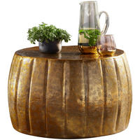 COUCHTISCH LIMENTRA im orientalischen Stil aus strukturiertem Aluminium, Gold 60x60x36 cm - Goldfarben, Metall (60/60/36cm) - KADIMA DESIGN