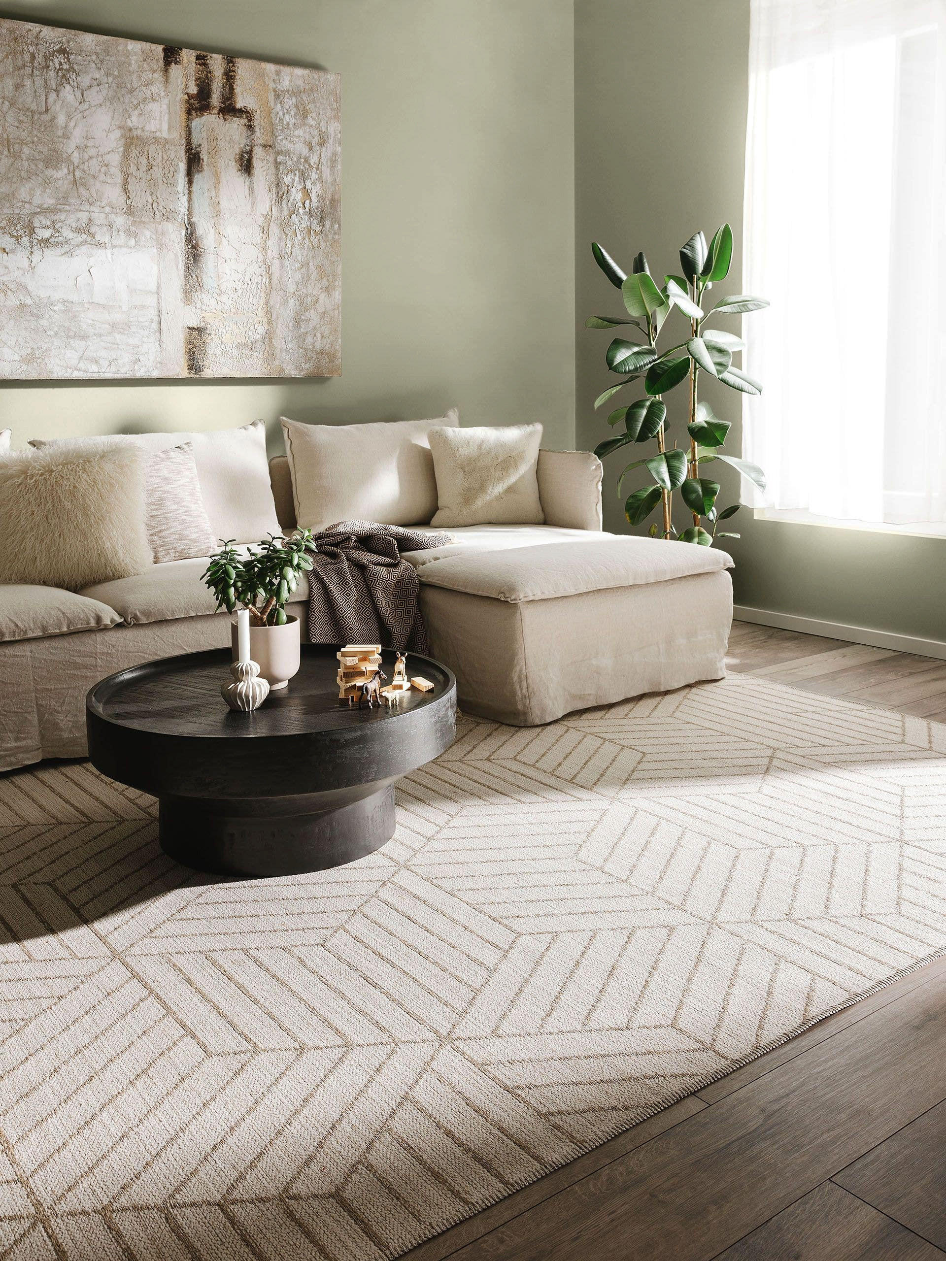 FLACHGEWEBETEPPICH Elena Cream/Beige 200x290 cm - Creme, Textil (200/290cm) - benuta Nest