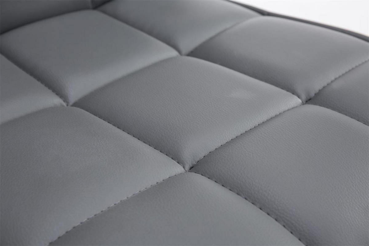 DREHSTUHL Lederlook grau - Chromfarben/Grau, Textil/Metall (43/90/59cm) - CLP